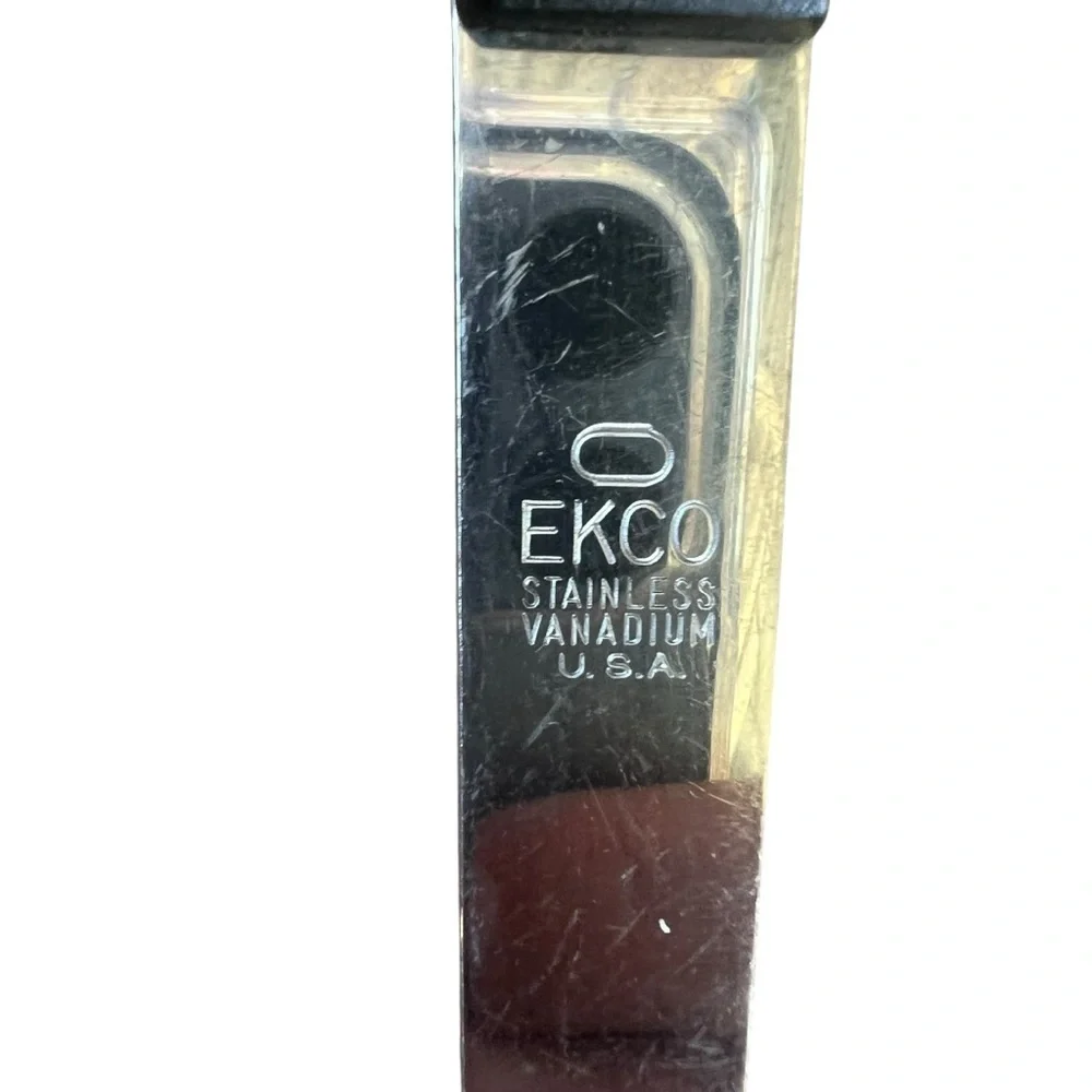 Vintage EKCO Stainless Vanadium Kitchen Soup Ladle Black Handle 12”